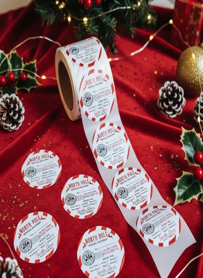SEBMNOO North Pole Christmas Stickers from Santa for Gifts, Christmas Gift Tags Stickers for Women Men Kids Presents Decor, Funny Christmas Wrapping Paper Labels Sticker for Xmas Party Favors, Treat Cookie - Image 2